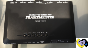 The XRGB-mini Framemeister device used for upscaling retro consoles.