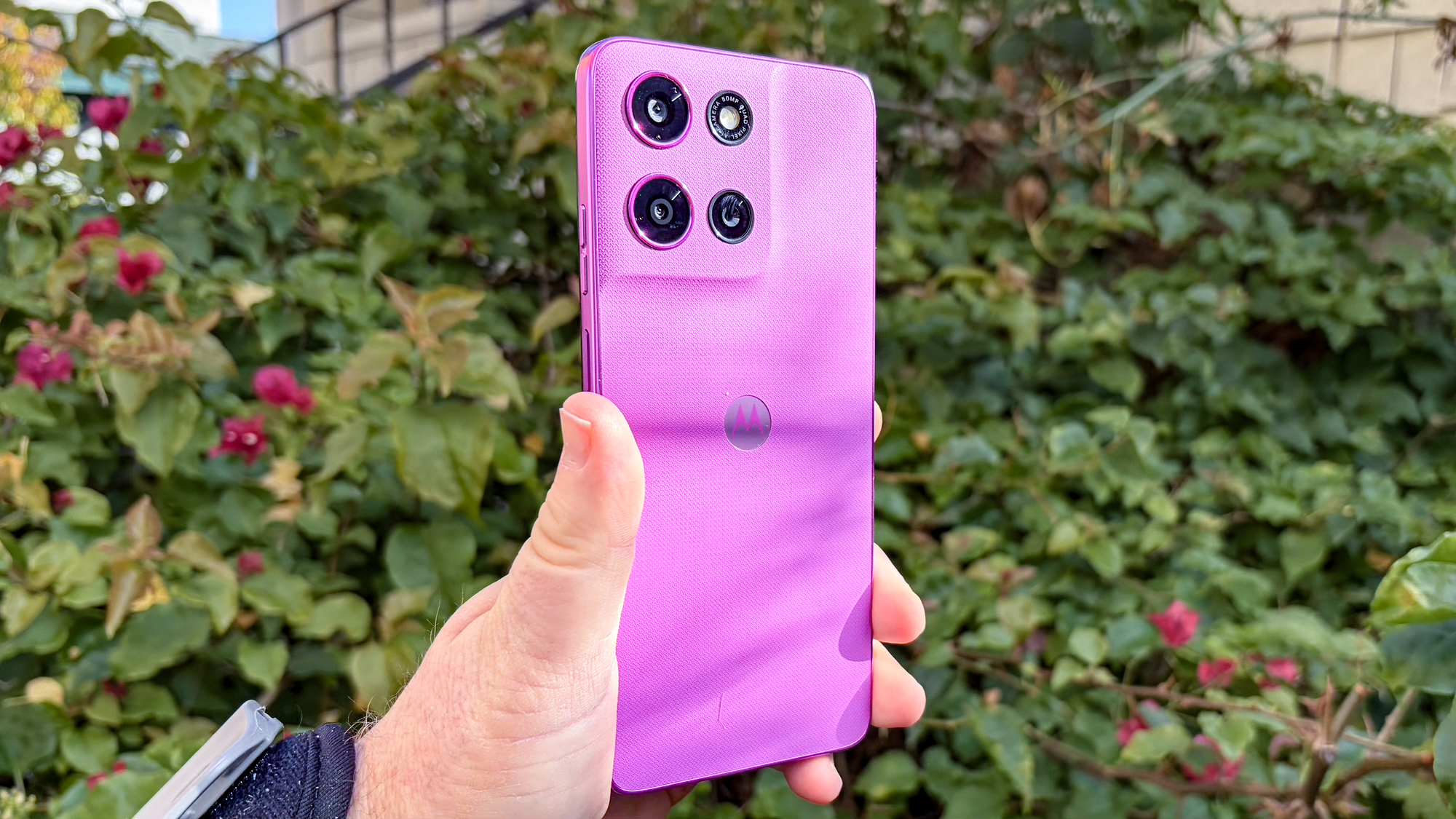 A person holding the Moto G (2026) showing its handheld ergonomics.