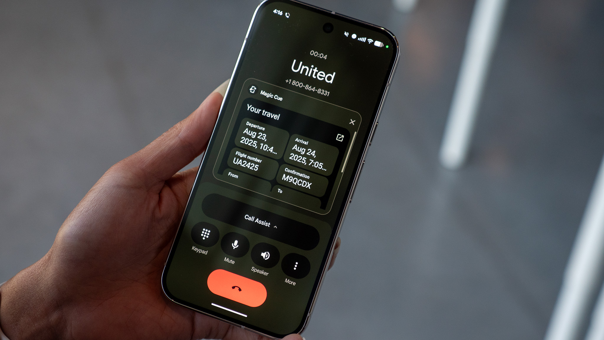 User interacting with the Magic Cue AI feature on a Google Pixel 10 Pro screen to extract data.