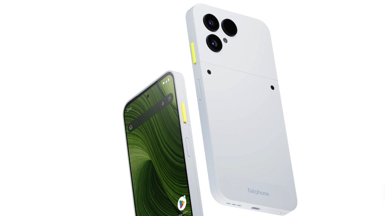 The modular Fairphone 6 showing its easily accessible internal components.