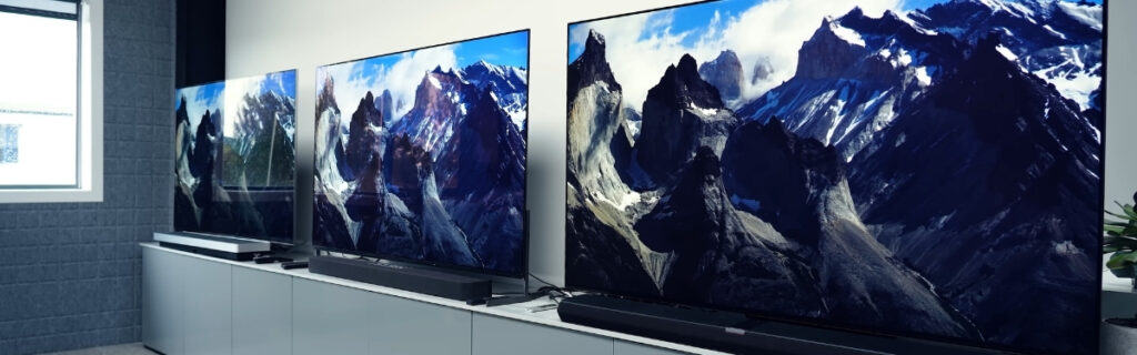 A collection of different 2026 OLED TV models displayed together.