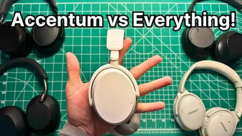 A comparison view of different Sennheiser wireless headphone models showing design continuity.