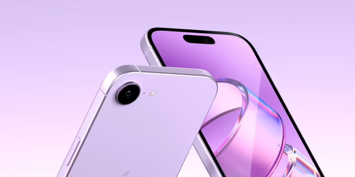 A colorful render of the rumored iPhone 17e showing modern design elements.