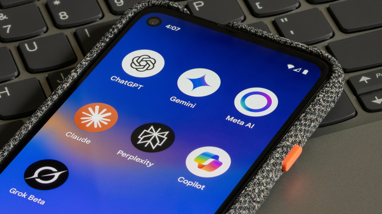 A Google Pixel phone screen displaying a variety of AI-driven application icons.