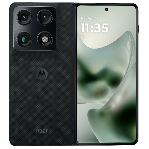 The Motorola Razr Fold unfolded to showcase its large tablet-style display.