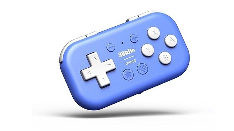 Light blue 8Bitdo Micro Controller macro pad featuring a compact layout.