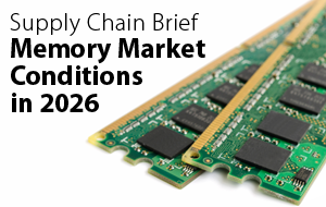 Infographic-style graphic showcasing global supply chain nodes for memory modules.