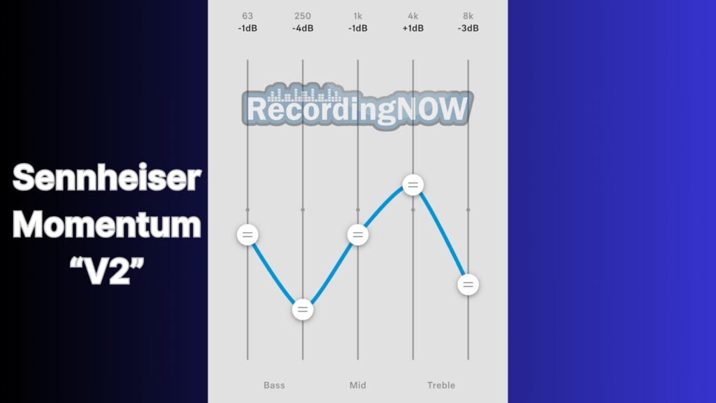 Smartphone screen showing the Sennheiser Smart Control app's visual equalizer settings.