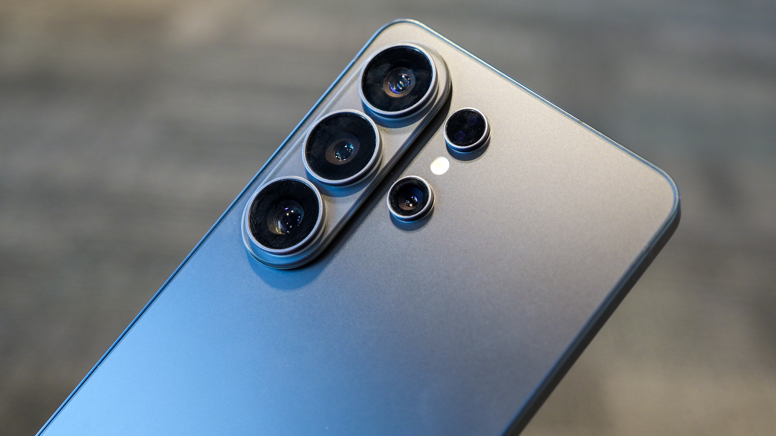 Close-up of the rear camera sensor array on the back of the Samsung Galaxy S26 Ultra.