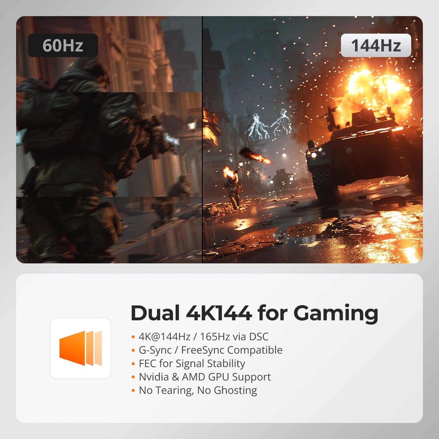 A professional-grade external KVM switch box with HDMI and DisplayPort inputs.