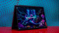 A Lenovo Yoga 9i Gen 10 Aura Edition 2-in-1 laptop in a partially folded position.