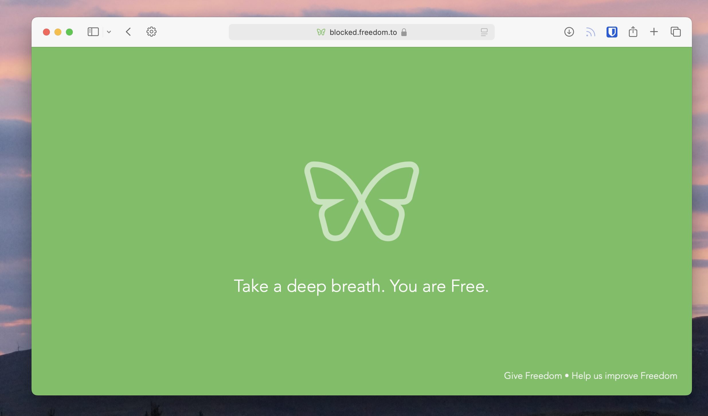 Illustration of the Freedom app interface used for blocking digital distractions.
