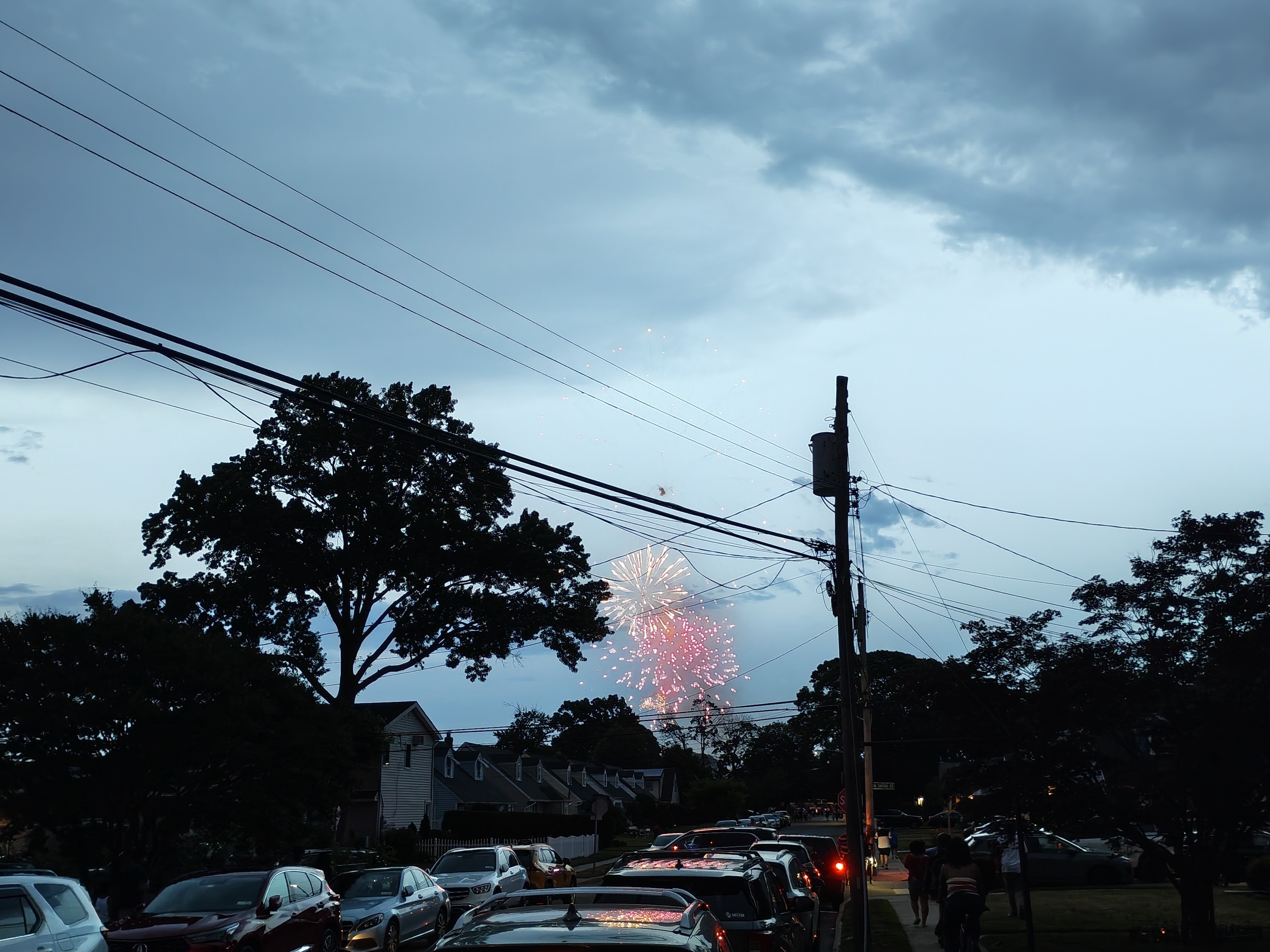 A night time photo of fireworks showing the dynamic range of the Nothing Phone (4b) camera.