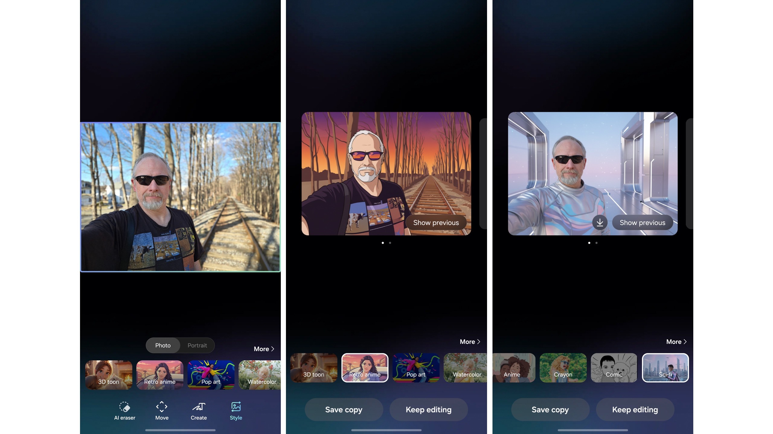 The Samsung AI Photo Assist interface being used on the Galaxy S26 Ultra to edit an image.