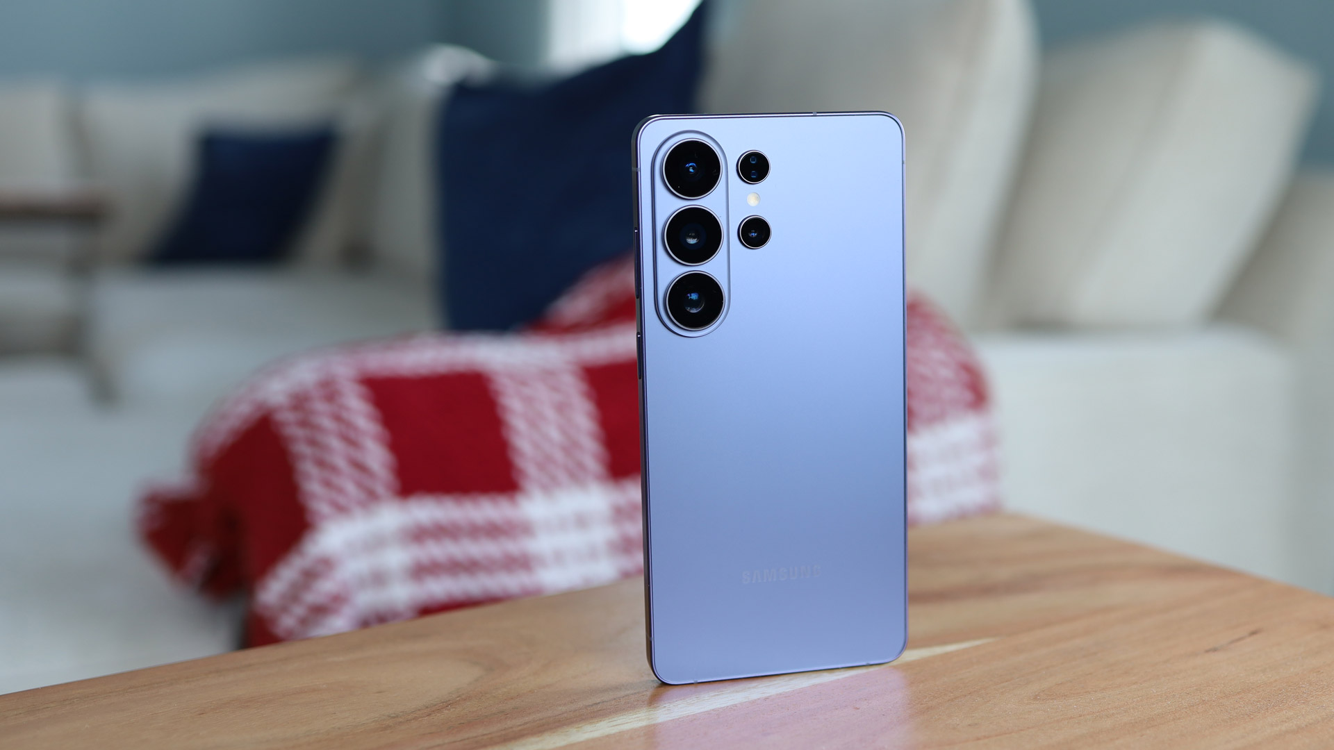 A close-up view of the Samsung Galaxy S26 Ultra's rear camera lenses and periscope system.