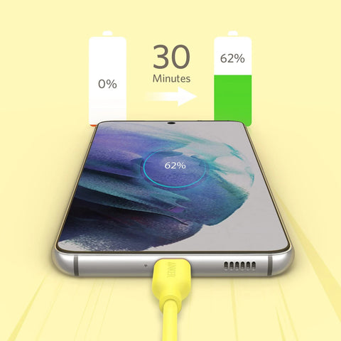 An Anker brand USB-C cable being used for power delivery.