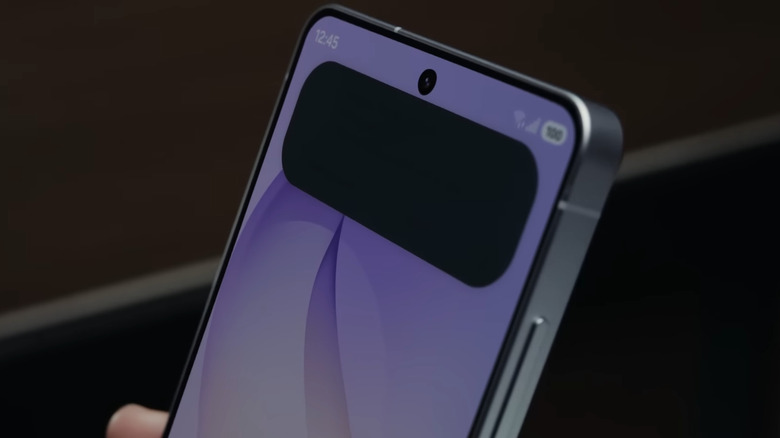 Samsung S26 Ultra screen showing a notification obscured by the active privacy display settings.