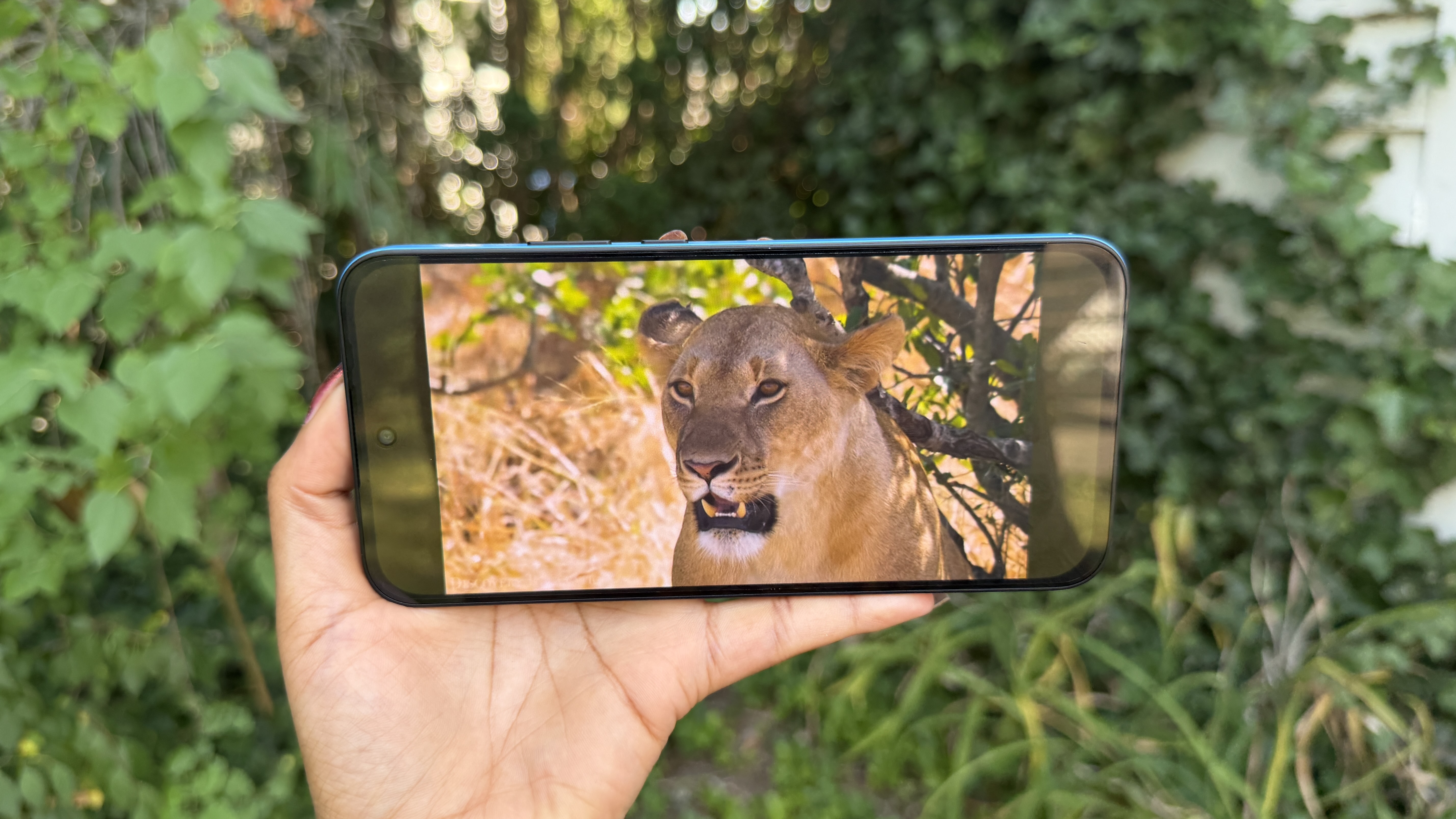 Front view of the Nothing Phone (4b) displaying high-contrast content on its Super AMOLED screen.