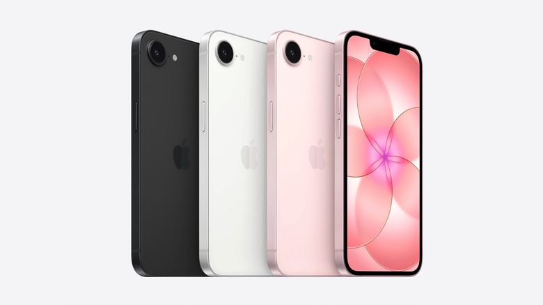 A variety of iPhone 17e color options displayed together.