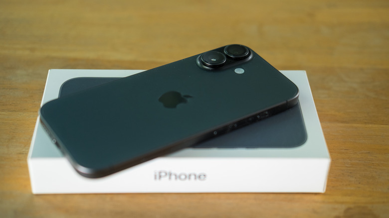 Product shot of the Apple iPhone 17 on its retail packaging box.